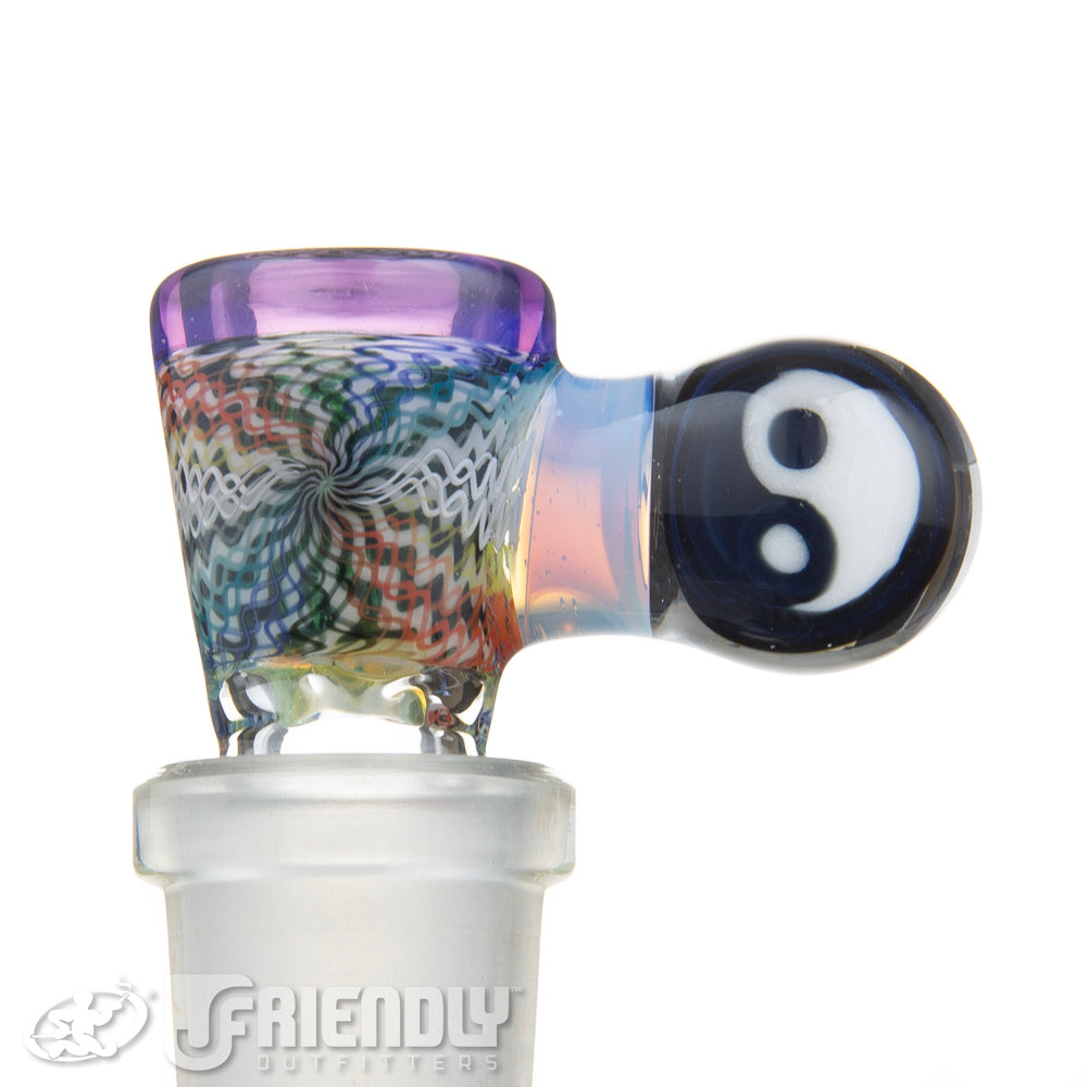 Jareds Glass 14mm 3 Hole Rainbow Hypnotech Slide #54