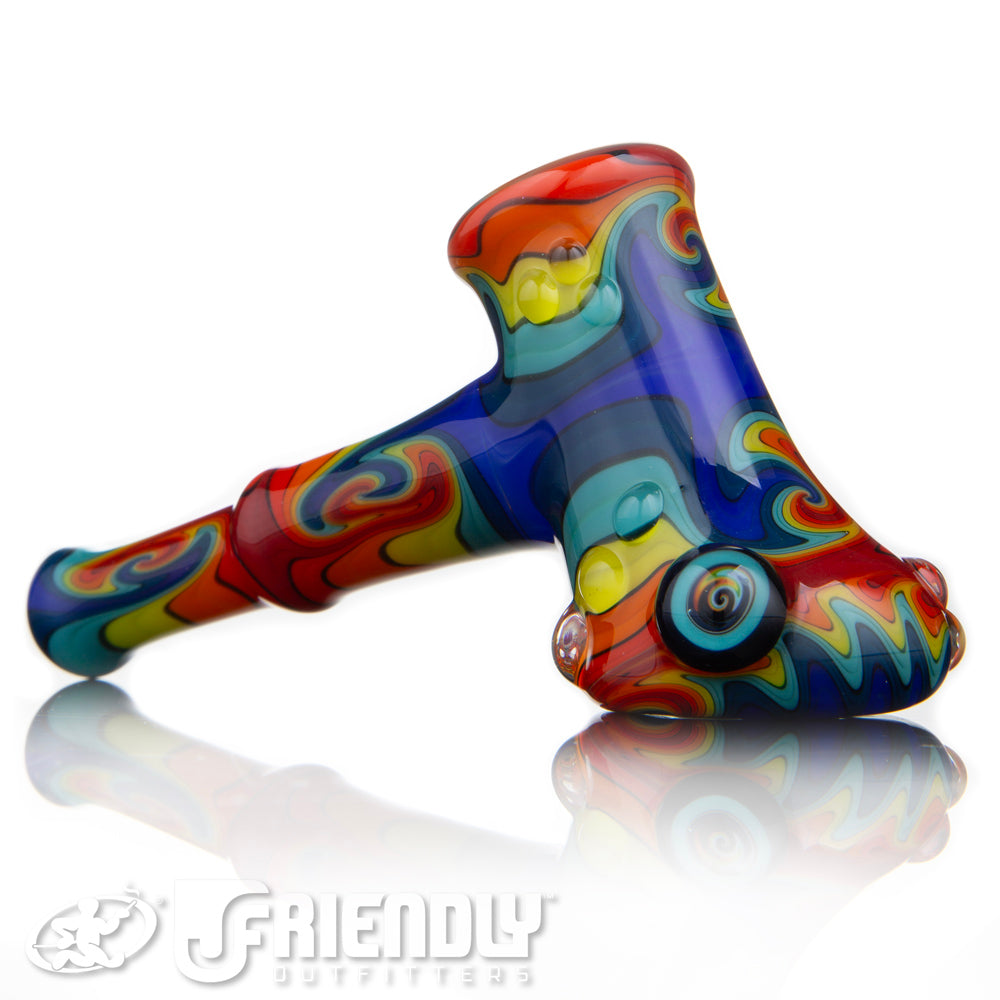 Fat. Bottom Glass Red and Blue Reversal Hammer w/Millie