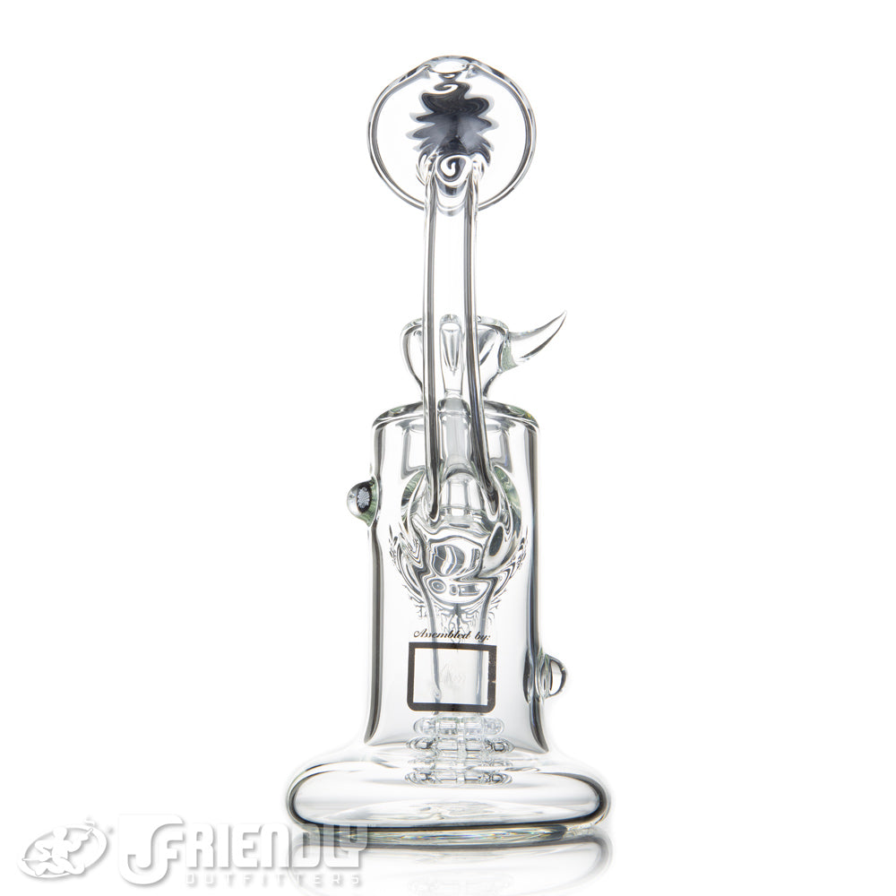 4.0 Glass Eric Ross 14mm Black & White Bubbler w/ Male Joint