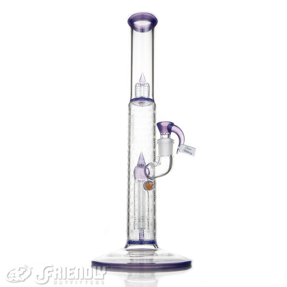 Sovereignty Glass Bishop Gridded Fixed 4 Arm w/ Full Dense Wildberry Accents, Mille & Cold Work