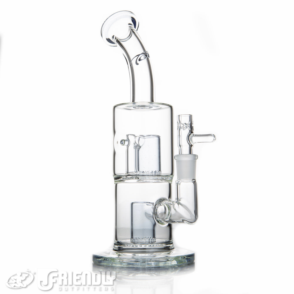 Toro Glass 14mm Double Micro Froth to Froth w/Blue Lips and Percs