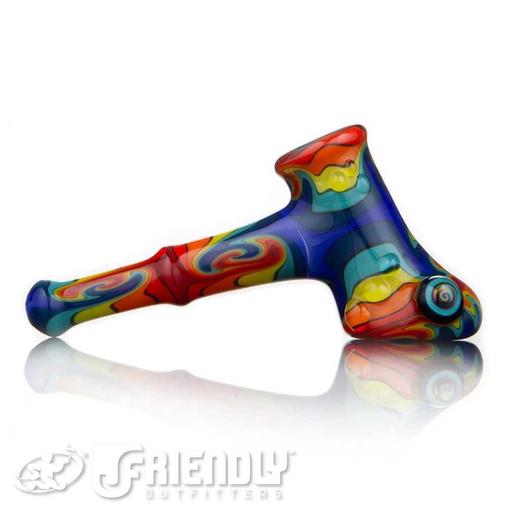 Fat. Bottom Glass Red and Blue Reversal Hammer w/Millie