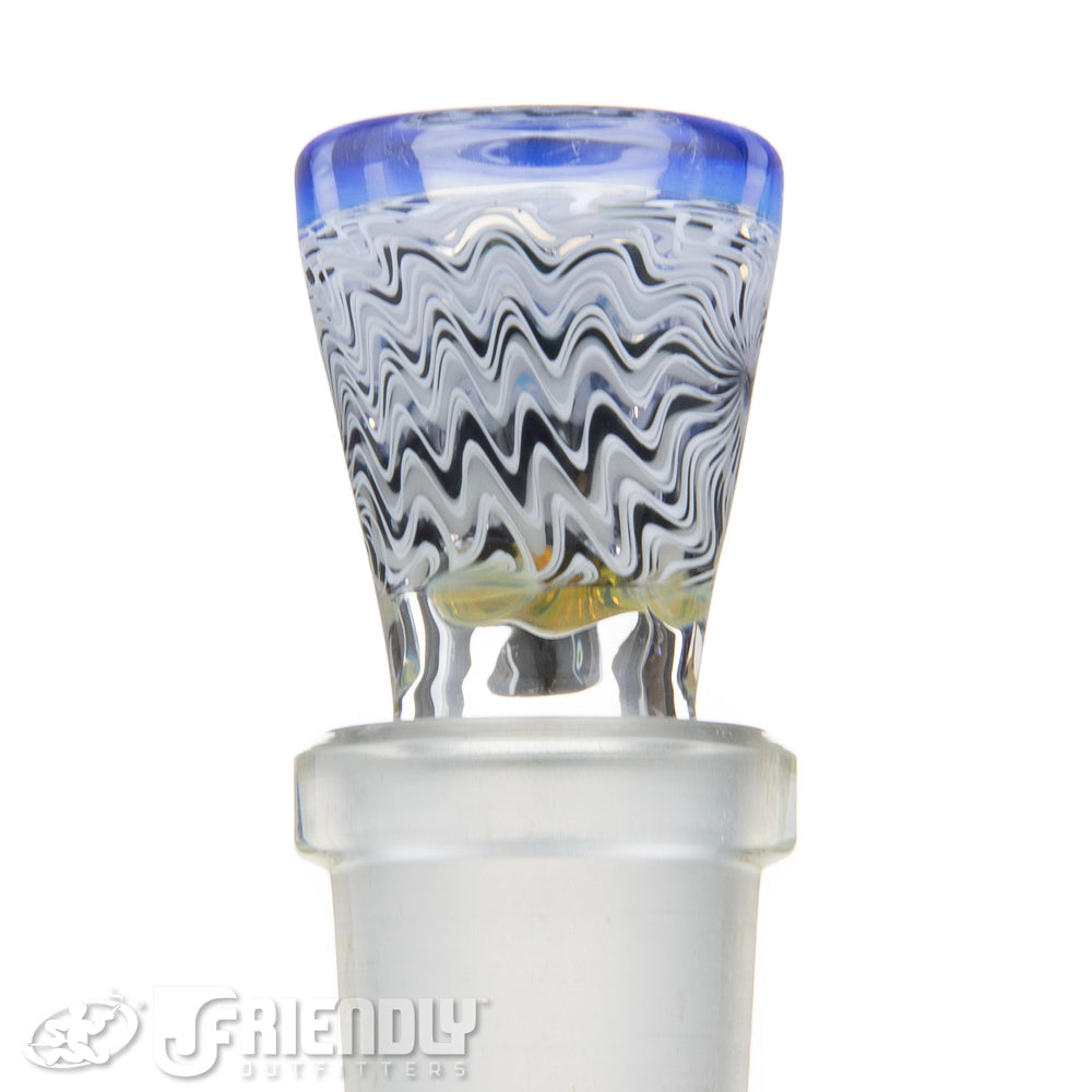 Jareds Glass 14mm 3 Hole Black and White Hypnotech Slide #55