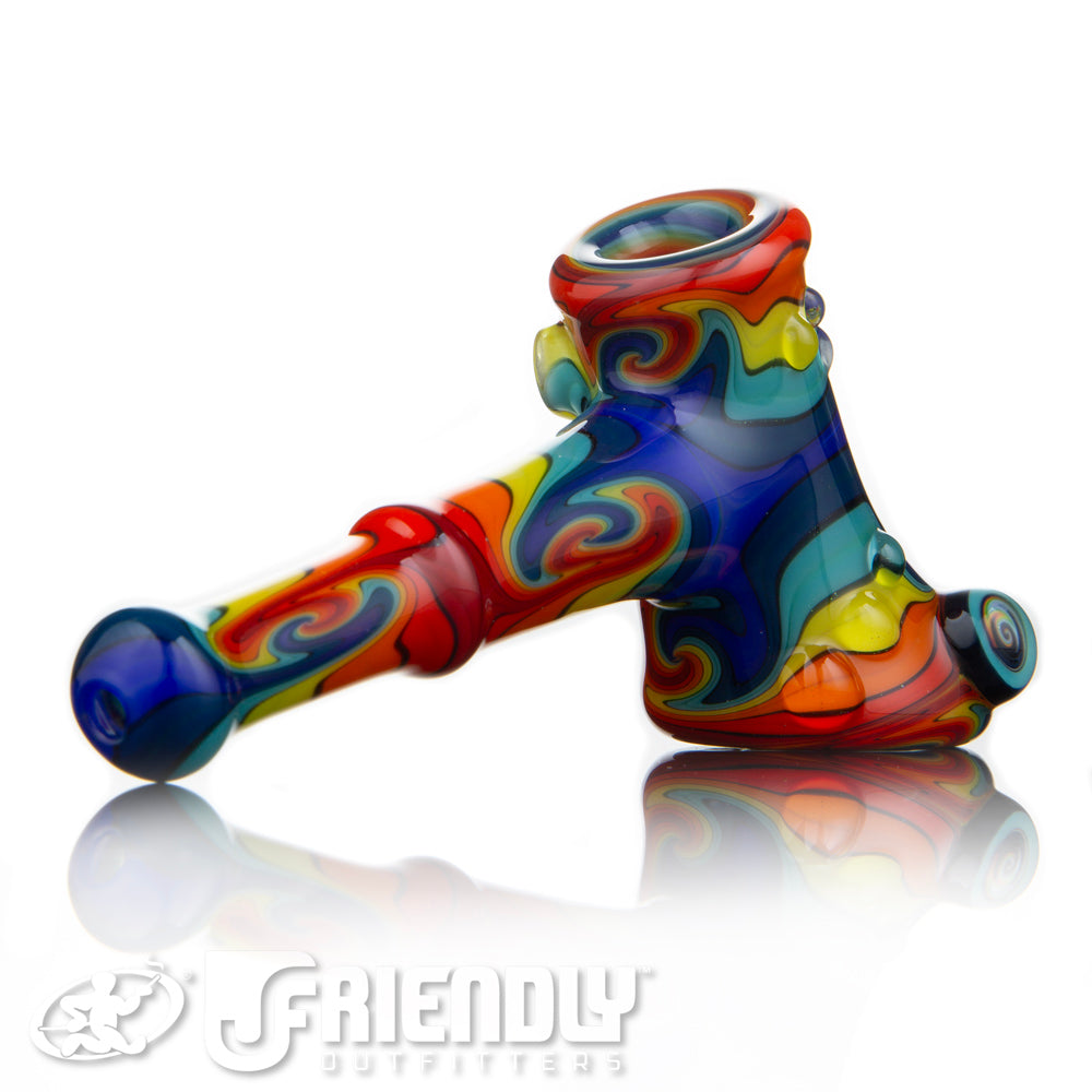 Fat. Bottom Glass Red and Blue Reversal Hammer w/Millie