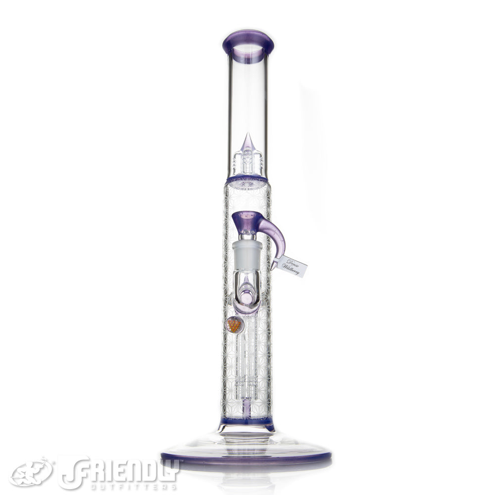 Sovereignty Glass Bishop Gridded Fixed 4 Arm w/ Full Dense Wildberry Accents, Mille & Cold Work