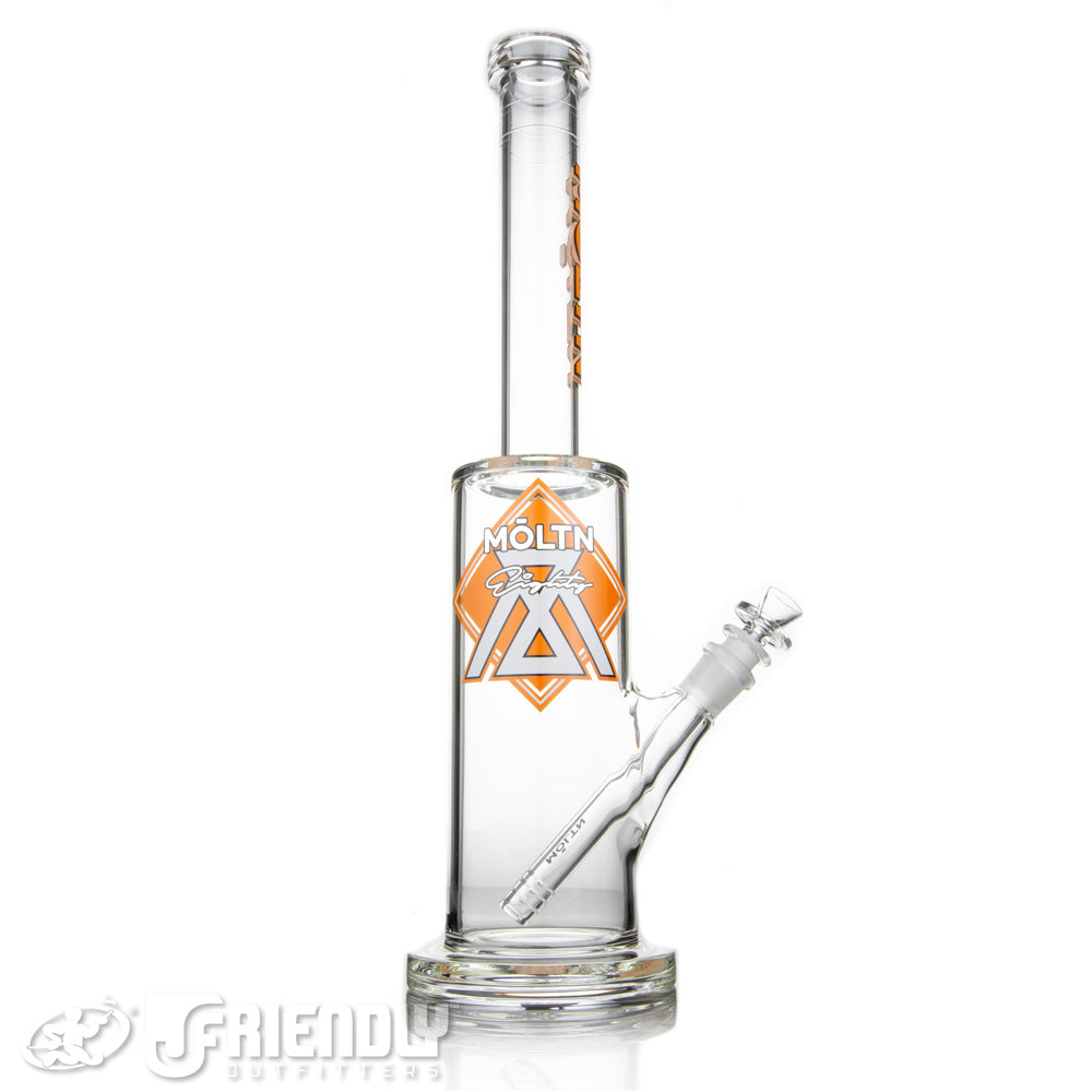 Moltn Glass 80 Removable Downstem Medium Body Tube w/ Orange & White Label