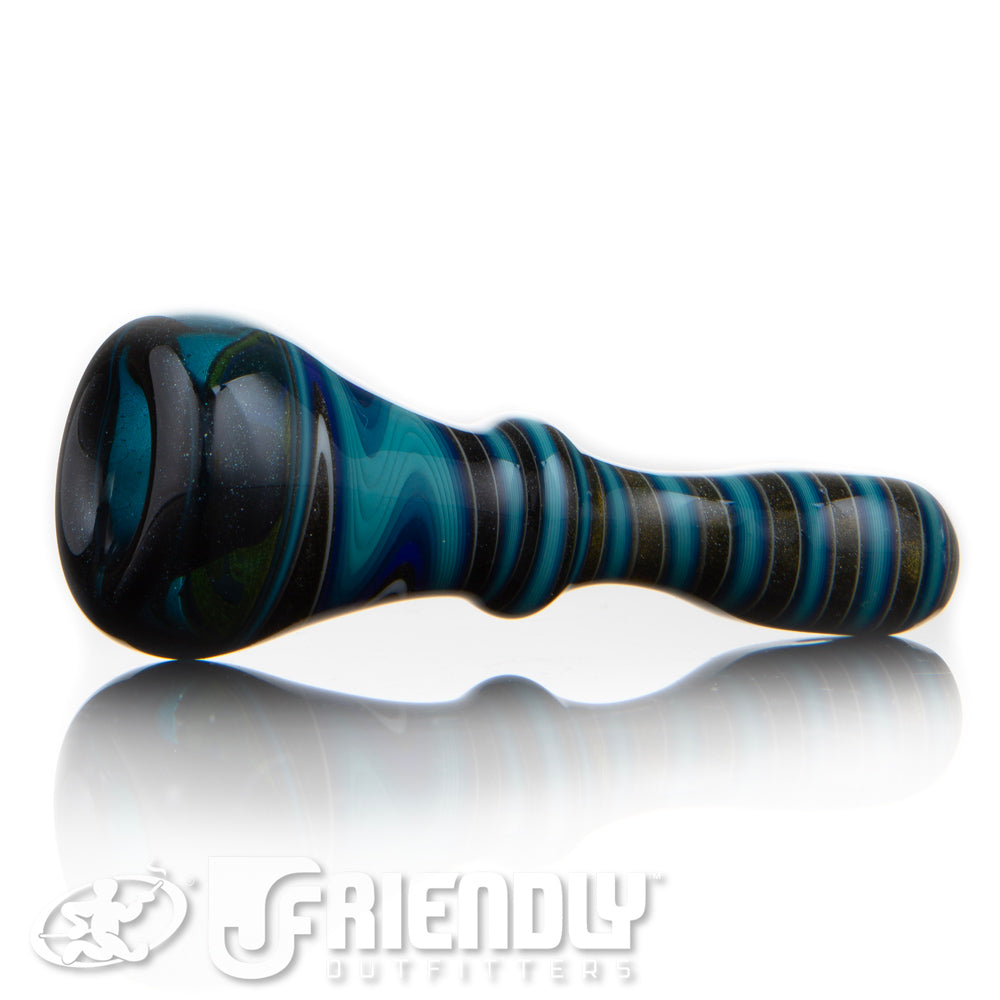 Steve Maida Glass Blue, Grey & Black Swirl Chillum