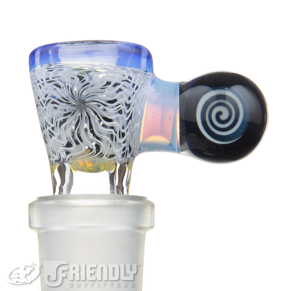 Jareds Glass 14mm 3 Hole Black and White Hypnotech Slide #55