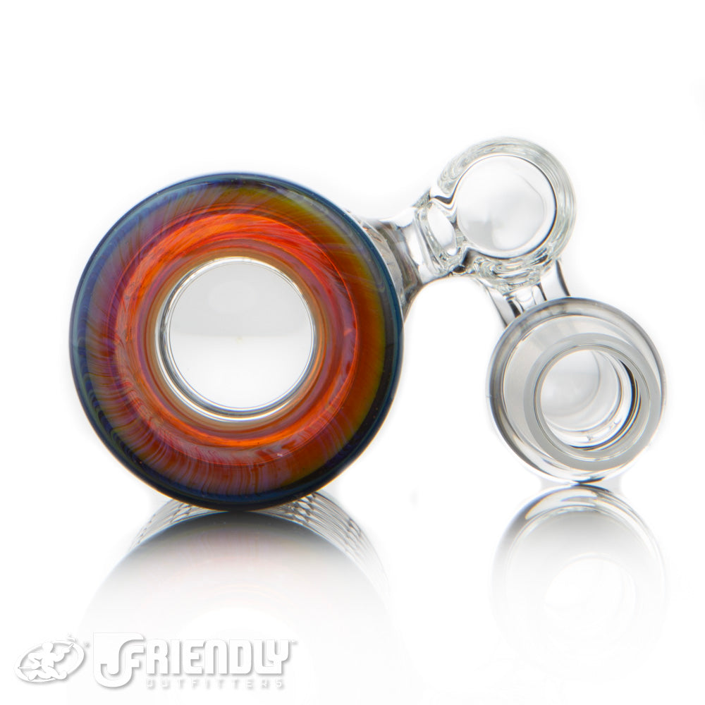 Seed of Life 45mm Fire Polished Sacred G Lace Sphere Tube worked w/Amber Purple and Blue Stardust over Ghost w/Matching Dry Catcher