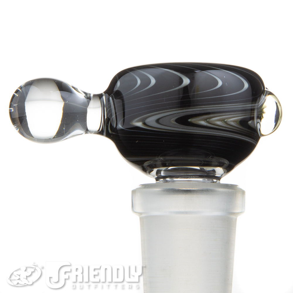 Fat Bottom Glas 14mm Black and White Wig Wag Slide #20