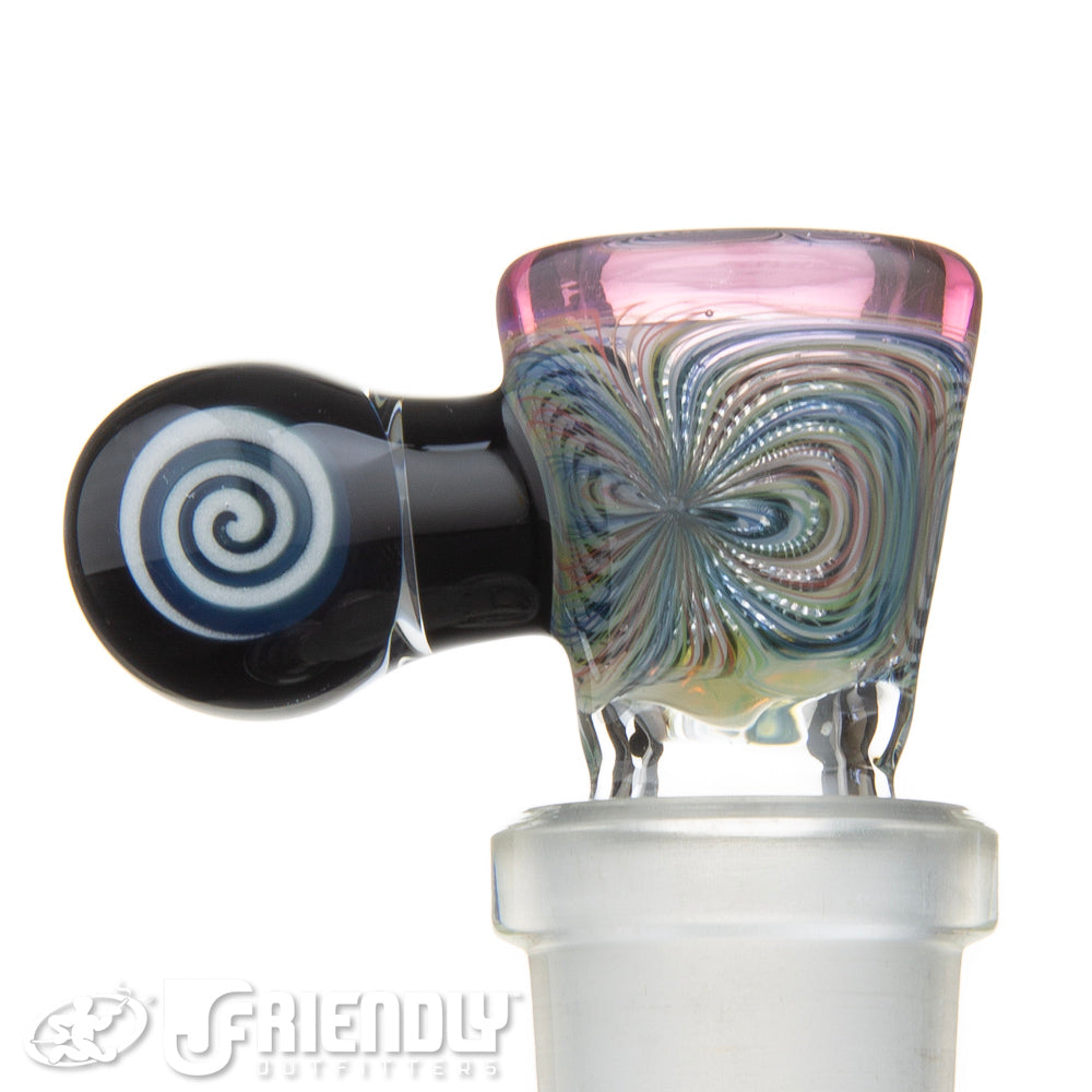 Jareds Glass 14mm 3 Hole Rainbow Hypnotech Slide #52