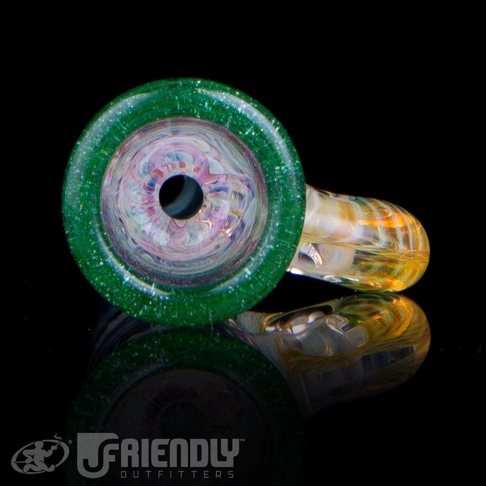 Royals Glass Fumed Onie w/ Green Stardust Accents