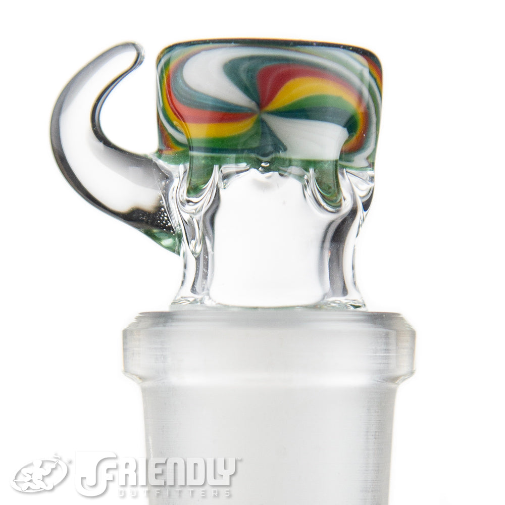 Liberty Glass 18mm White & Rasta Multi Pinch Slide