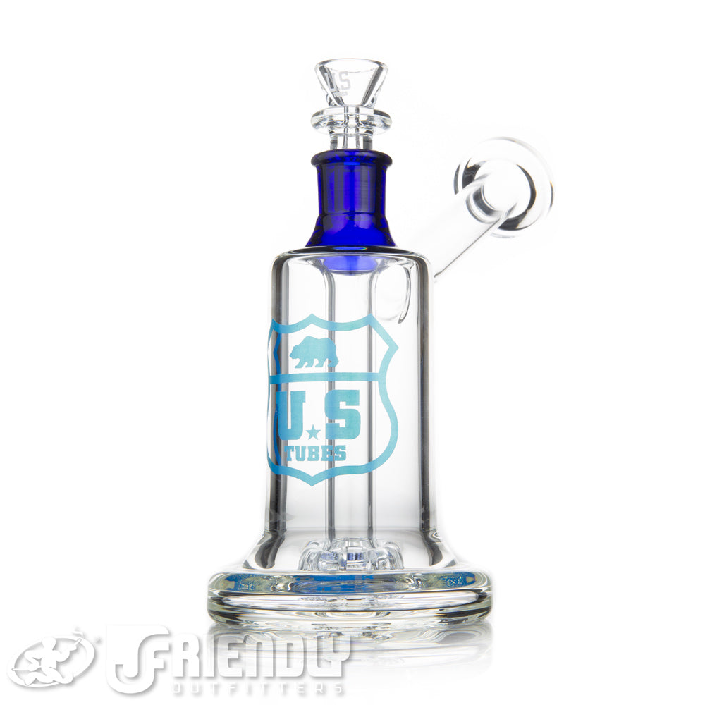 US Tubes 19mm Hybrid Bubbler w/Blue Joint & Label
