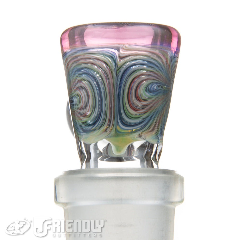 Jareds Glass 14mm 3 Hole Rainbow Hypnotech Slide #52