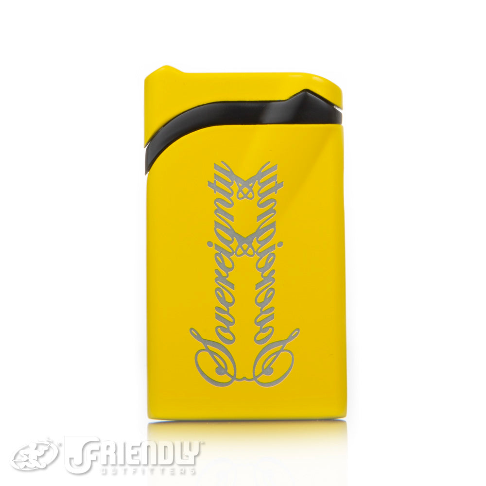 Sovereignty Glass/Vector Ultra Yellow Torch Lighter w/SG Mirror Logo