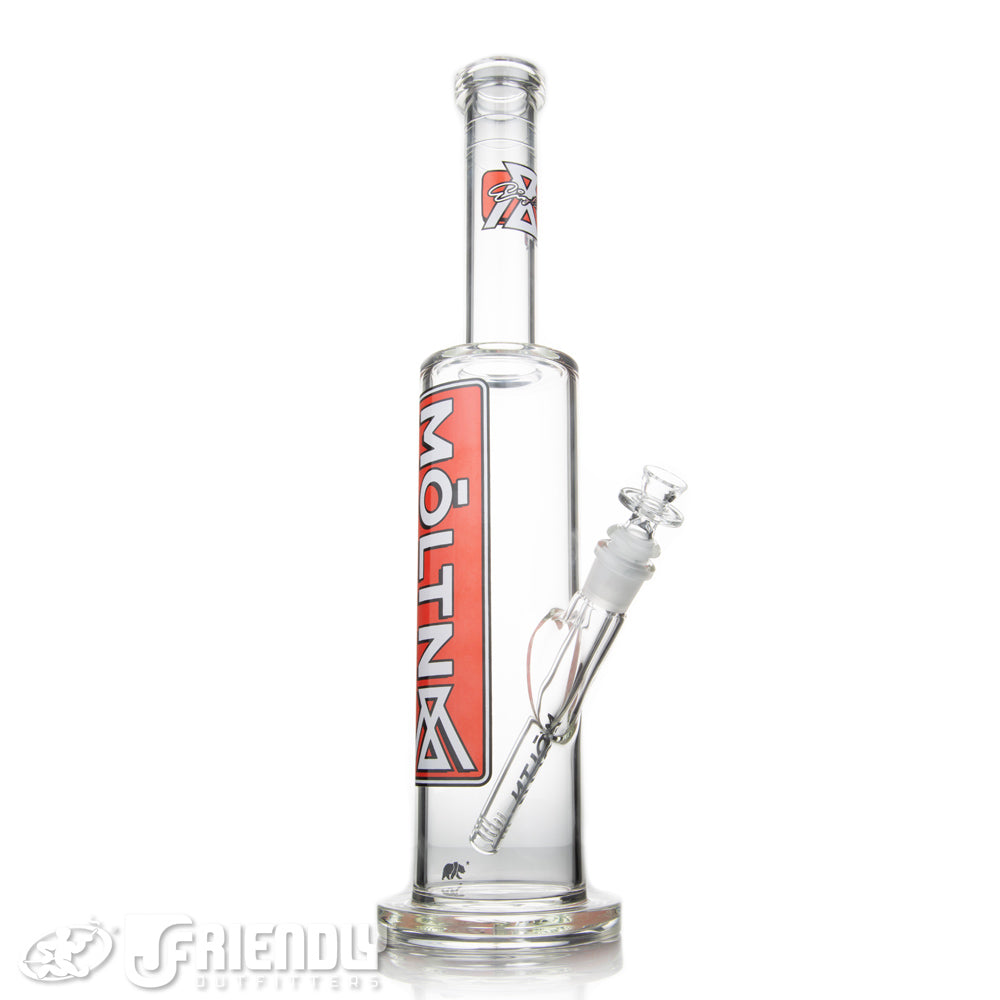 Moltn Glass 80 Removable Downstem Tall Body Tube w/ Red & White Label