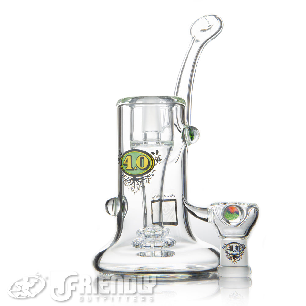 4.0 Glass Eric Ross 14mm Green Label Bubbler w/ Male Joint