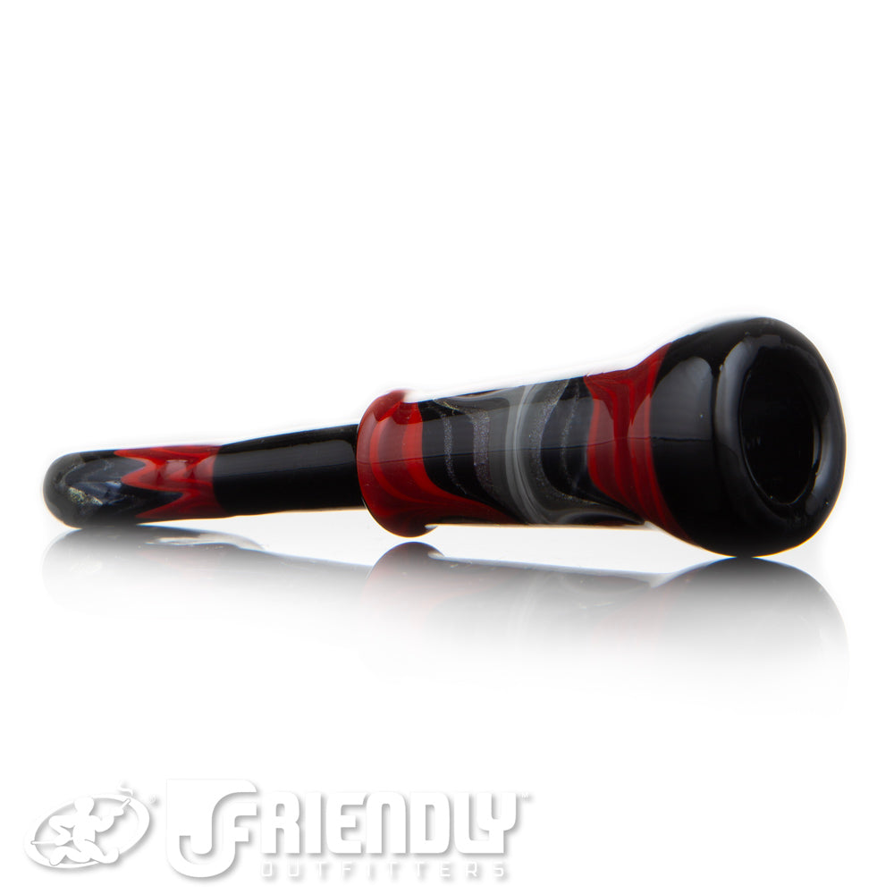 Mike Fro Glass Red & Black Flat Mouthpiece Chillum