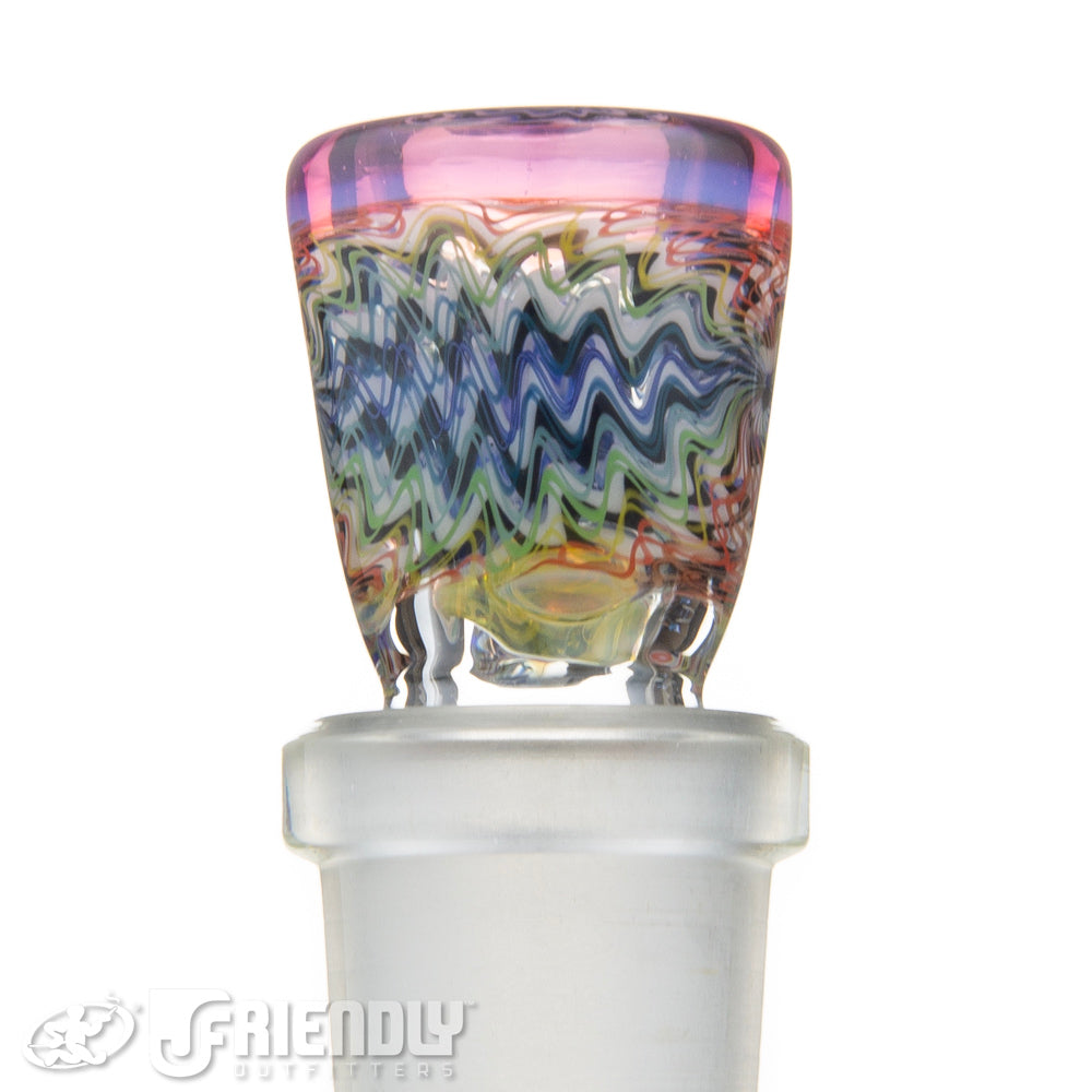 Jareds Glass 14mm 3 Hole Rainbow Hypnotech Slide #51