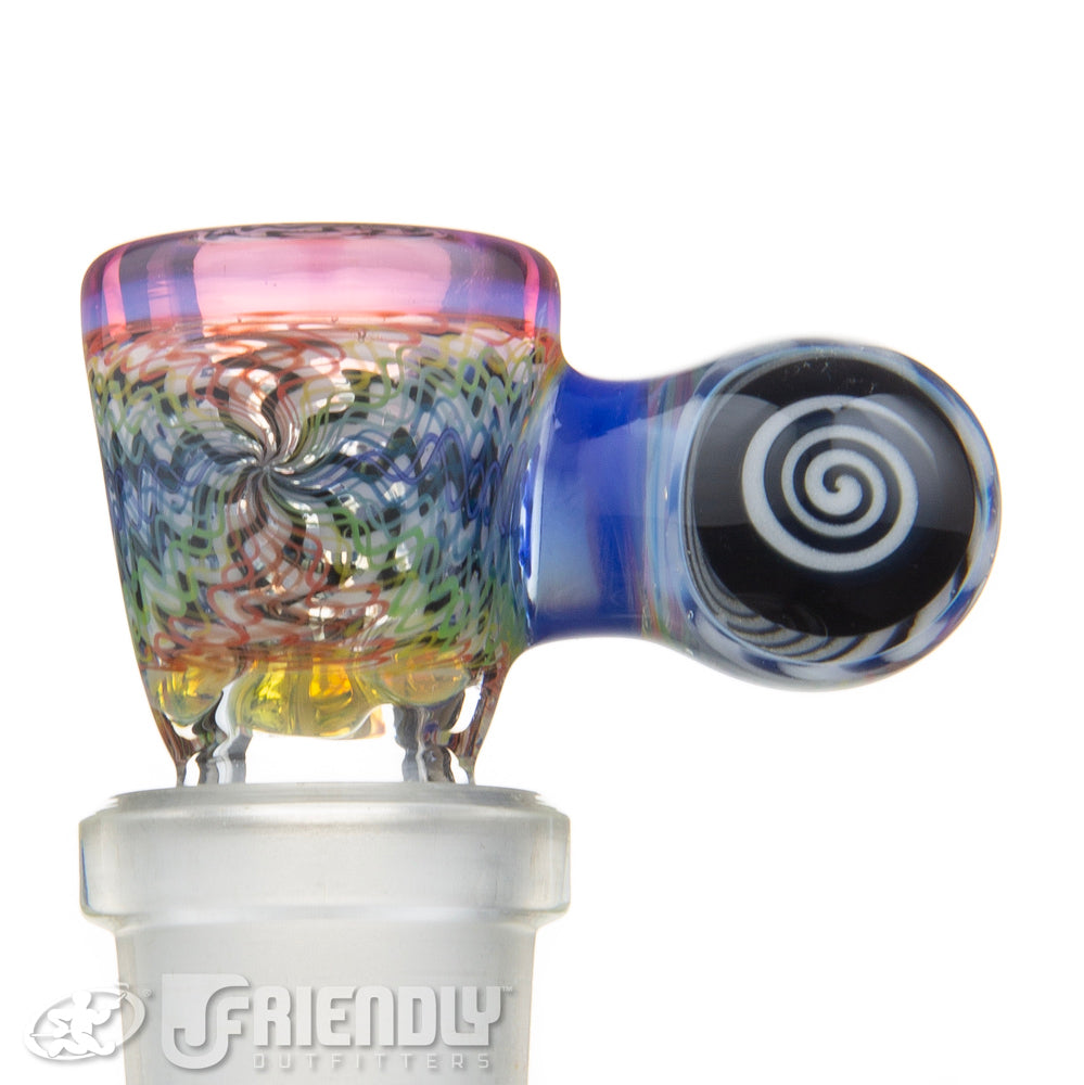 Jareds Glass 14mm 3 Hole Rainbow Hypnotech Slide #51