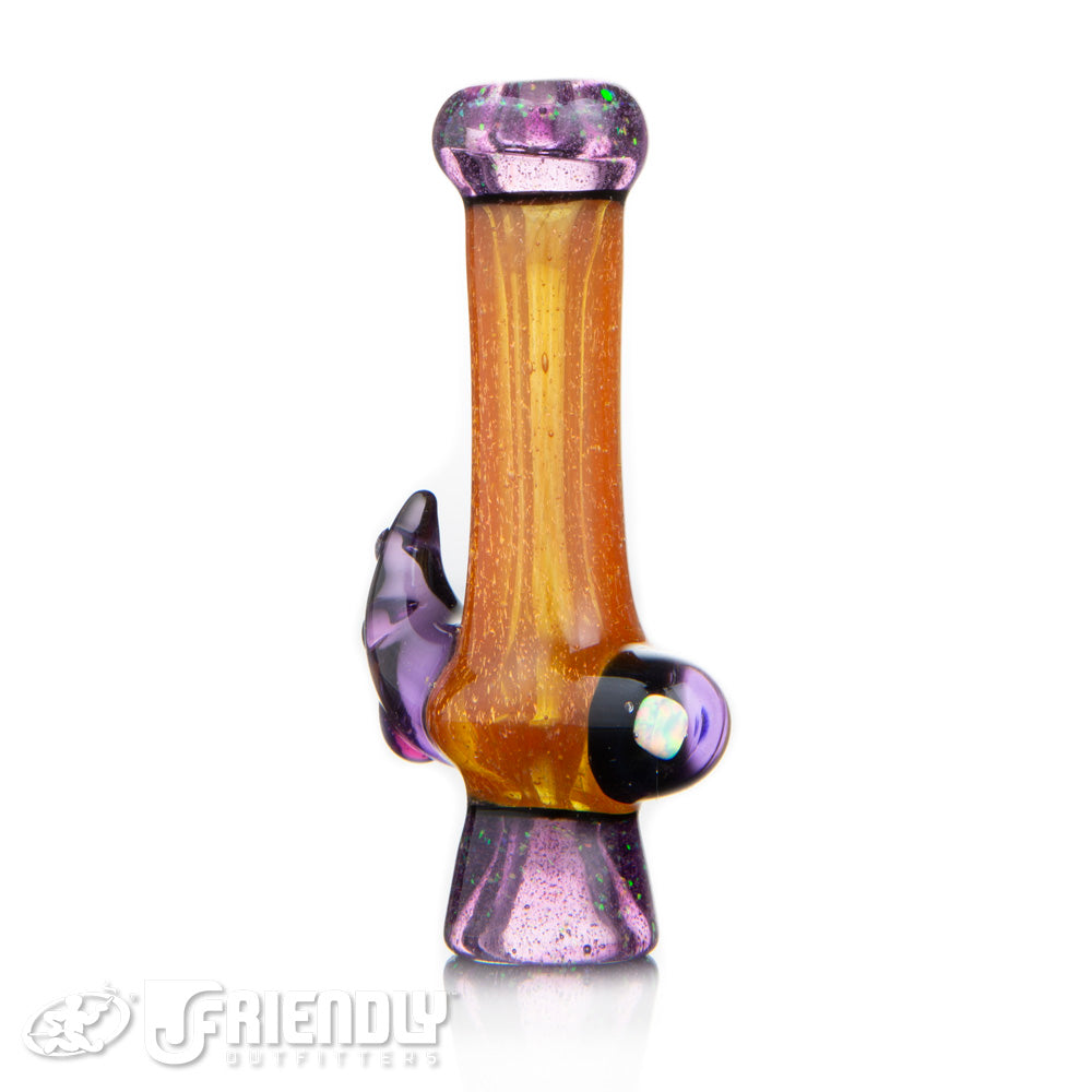 Oregon J Glass Purple and Orange Chillum w/Opal