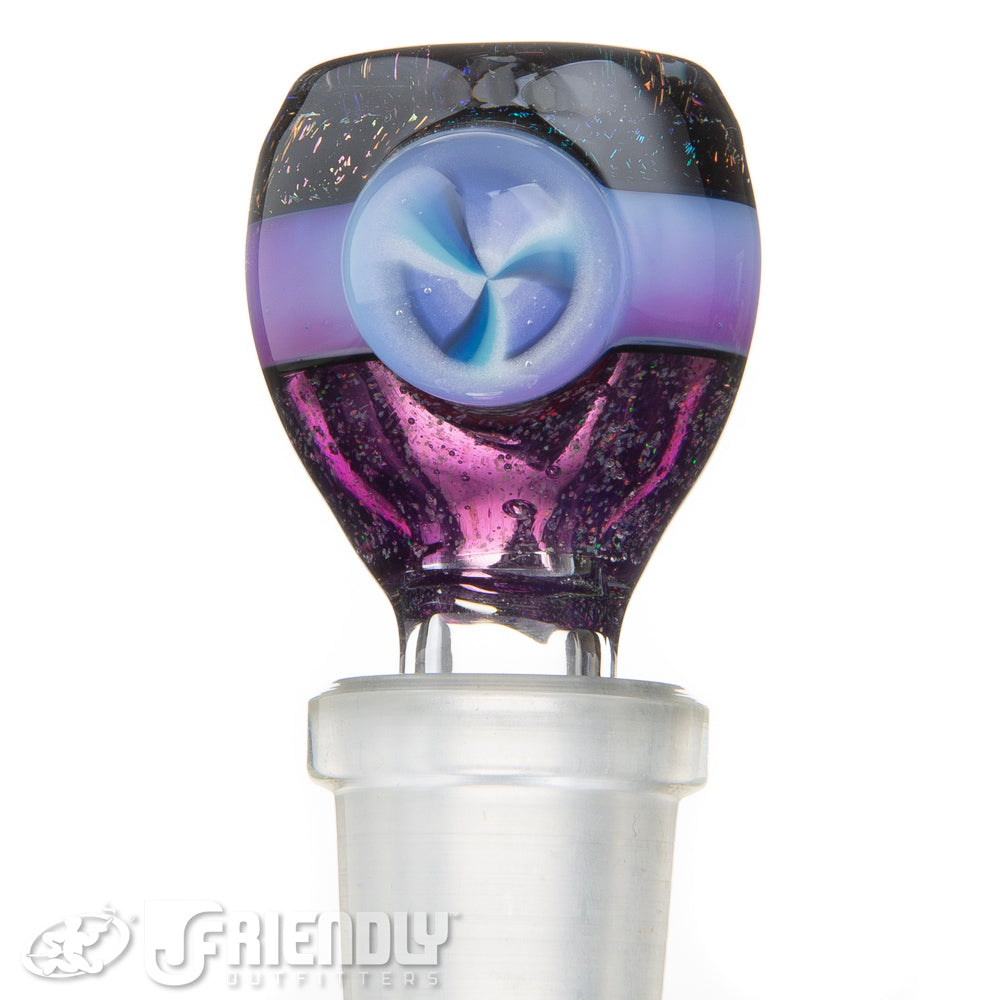 Oregon J Glass 14mm Purple and Dichro 3 Hole Slide #48