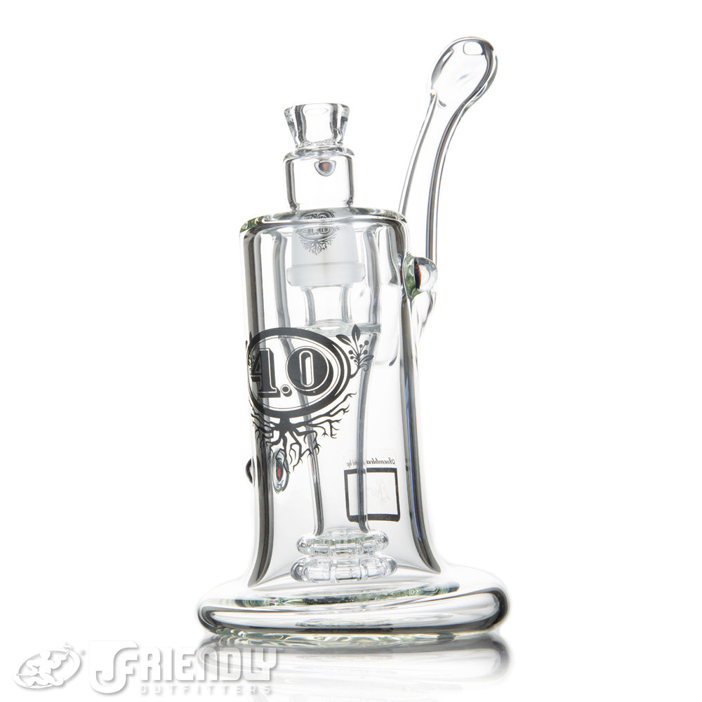 4.0 Glass Eric Ross 18mm Black Label Bubbler w/ Male Joint