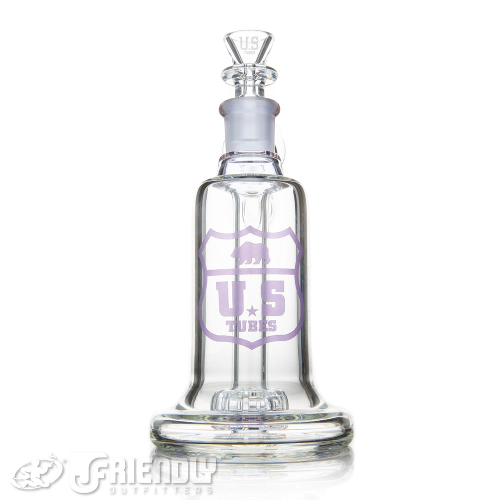 US Tubes 19mm Hybrid Bubbler w/Purple Joint & Label