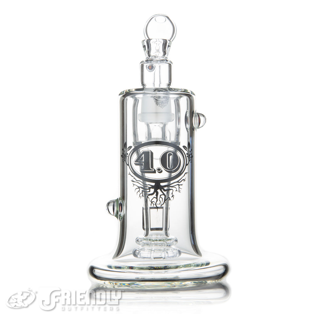 4.0 Glass Eric Ross 18mm Black Label Bubbler w/ Male Joint