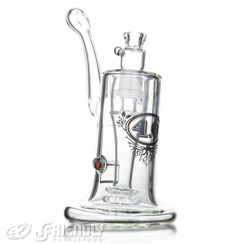 4.0 Glass Eric Ross 18mm Black Label Bubbler w/ Male Joint