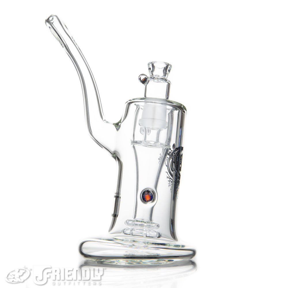 4.0 Glass Eric Ross 18mm Black Label Bubbler w/ Male Joint