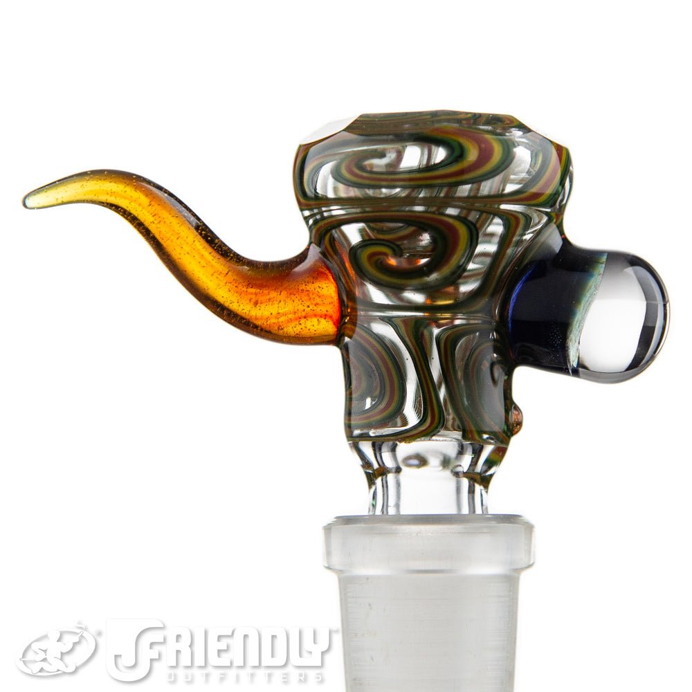 Hubbard Glass 14mm Faceted Rasta Slide
