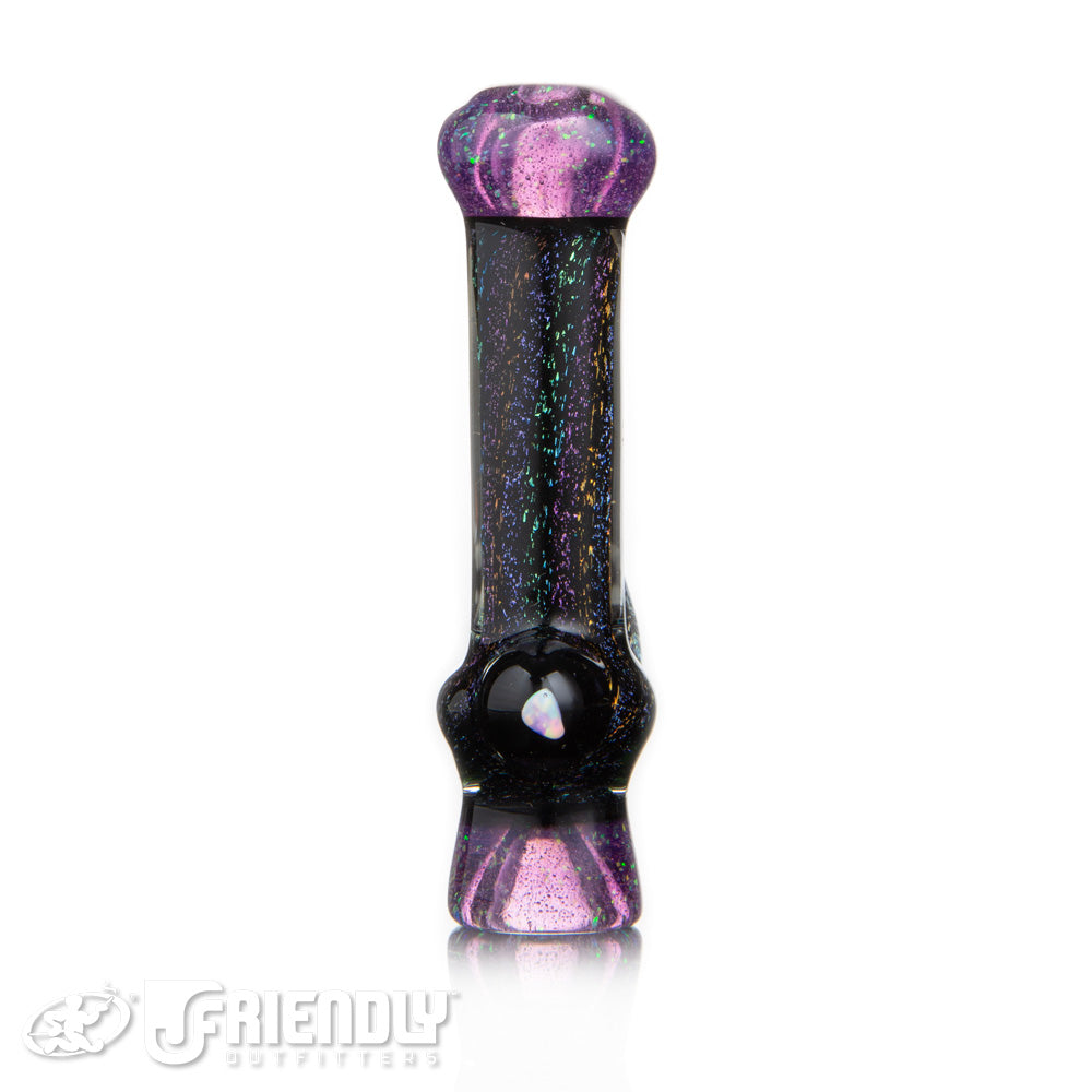 Oregon J Glass Purple and Dichro Chillum w/Opal and Horn