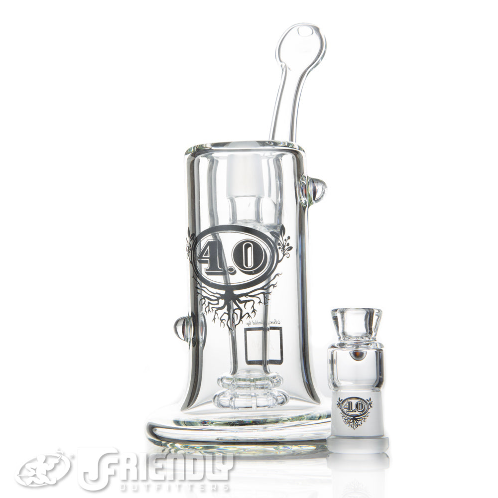 4.0 Glass Eric Ross 18mm Black Label Bubbler w/ Male Joint