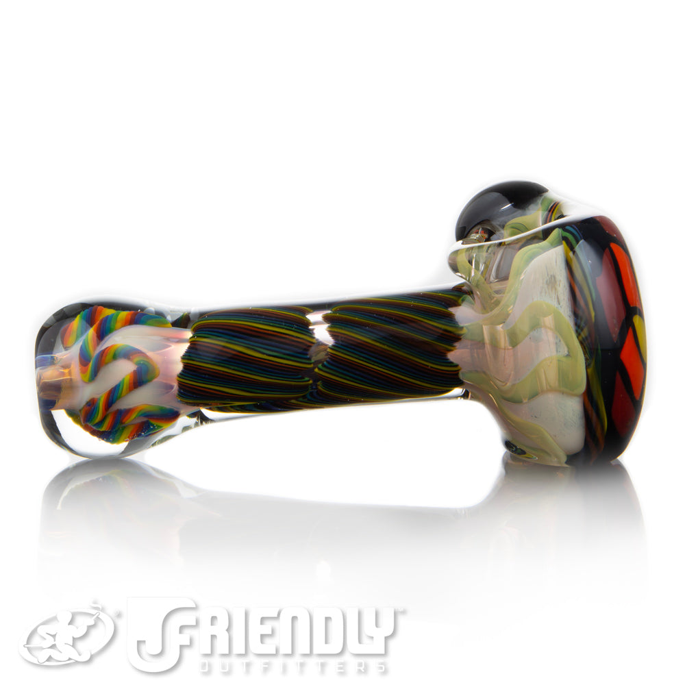 Talent Glass Worked Front Spoon w/ Rainbow Accents