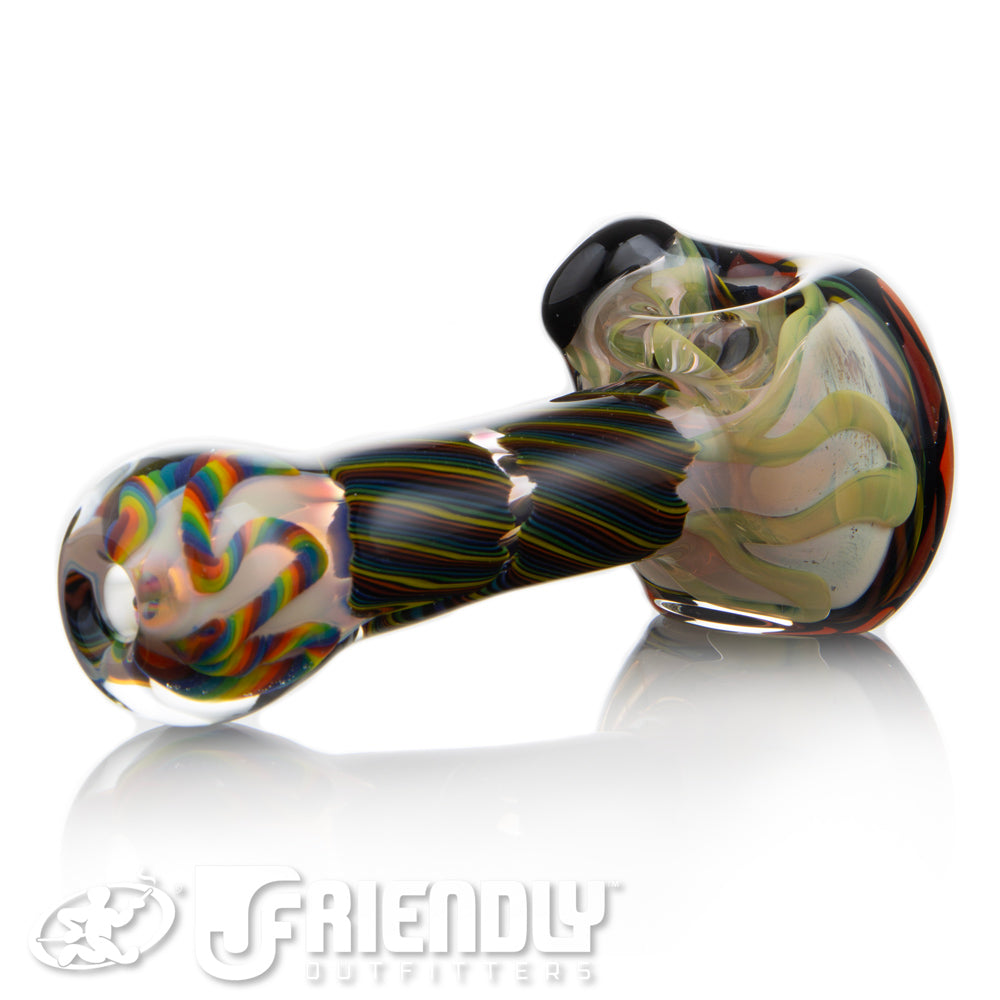 Talent Glass Worked Front Spoon w/ Rainbow Accents