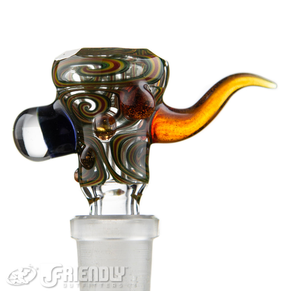 Hubbard Glass 14mm Faceted Rasta Slide