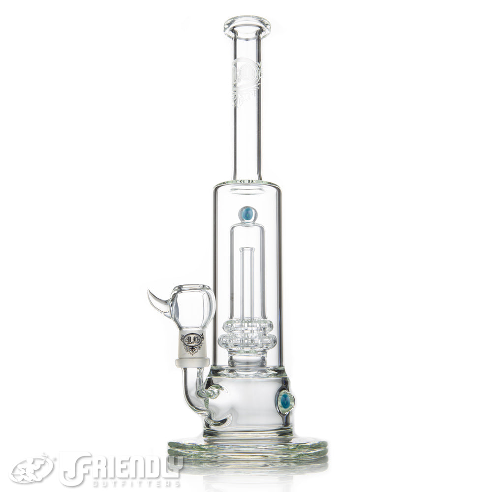 4.0 Glass Eric Ross 14mm Double Showerhead Tube w/ Male Joint
