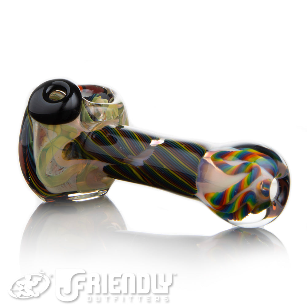 Talent Glass Worked Front Spoon w/ Rainbow Accents