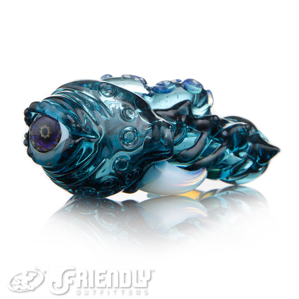 Mako Glass Transparent Blue w/ Blue Eye Sea Monster Spoon