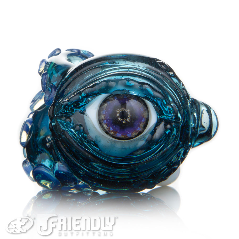 Mako Glass Transparent Blue w/ Blue Eye Sea Monster Spoon