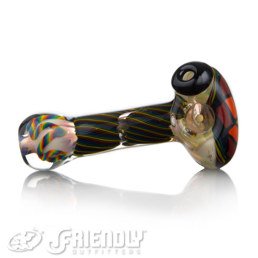Talent Glass Worked Front Spoon w/ Rainbow Accents