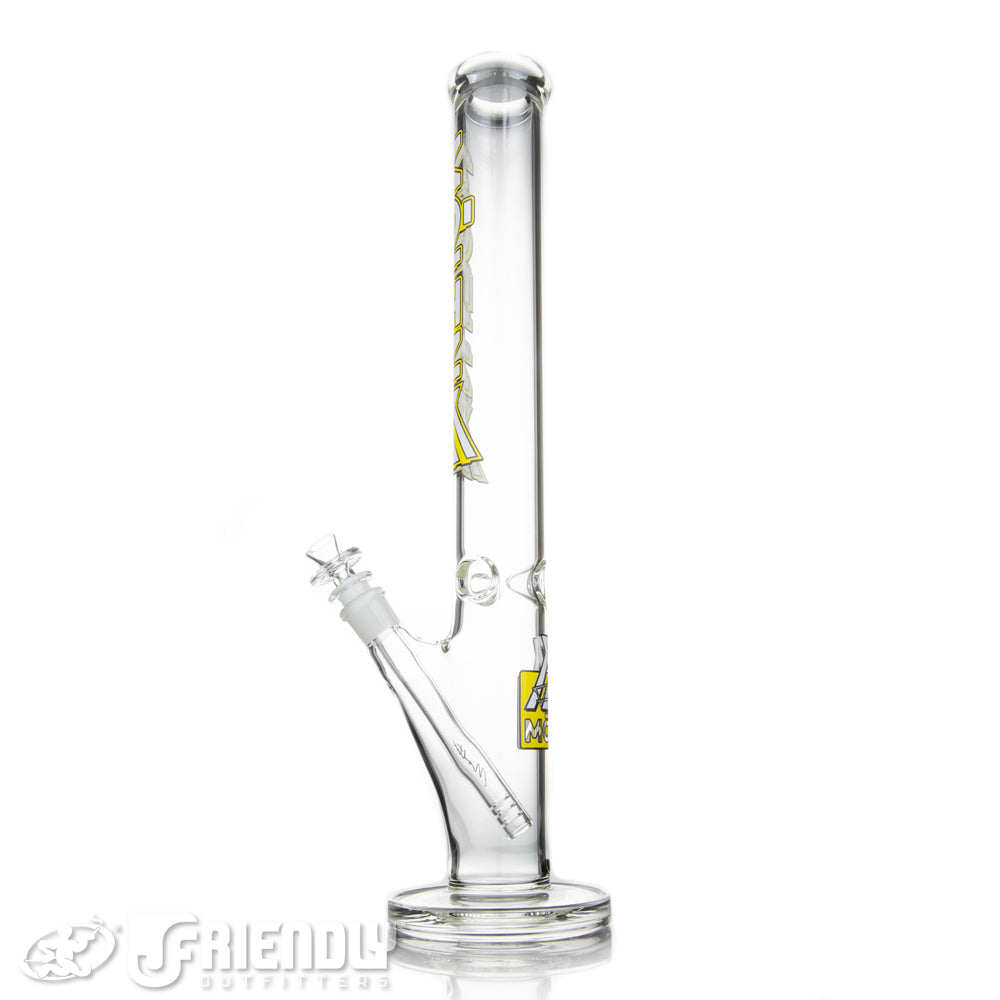 Moltn Glass 18" Straight Tube w/Yellow & White Label