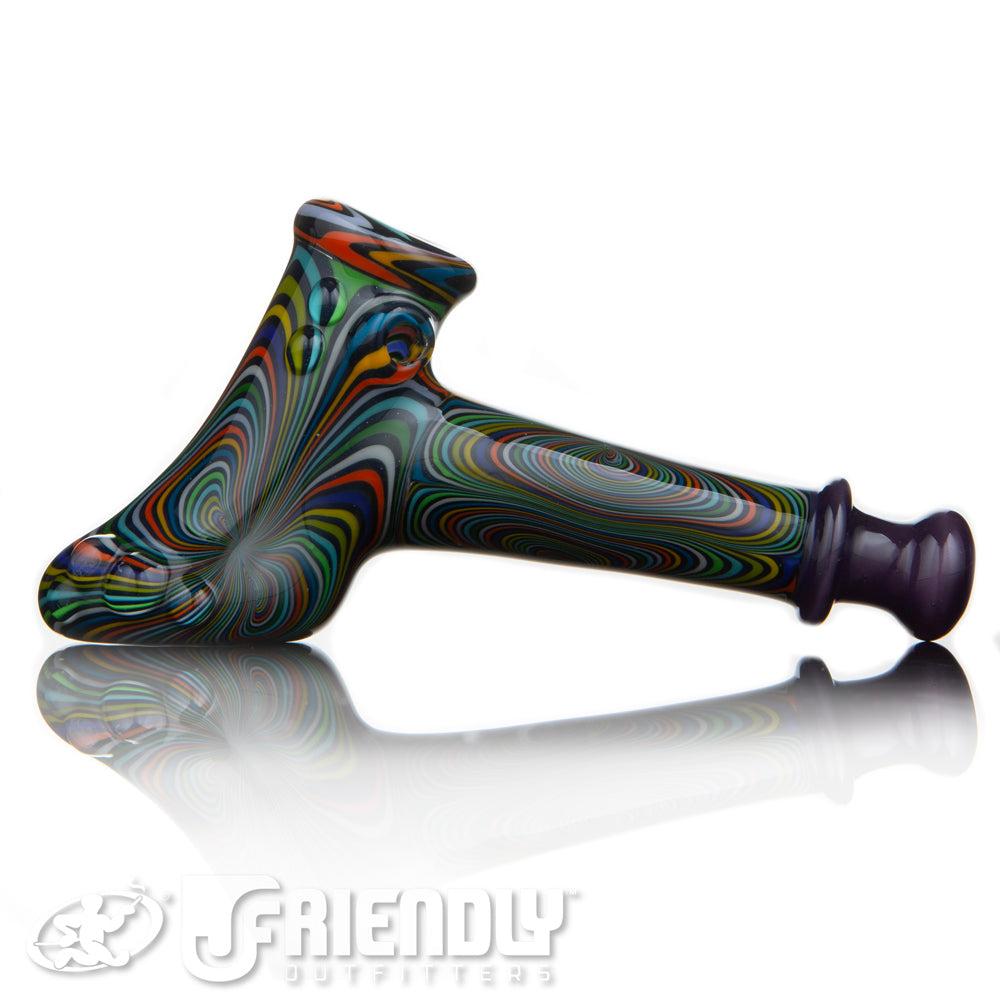 Fat Bottom Glass Rainbow Reversal Hammer w/Heavy UV Linework