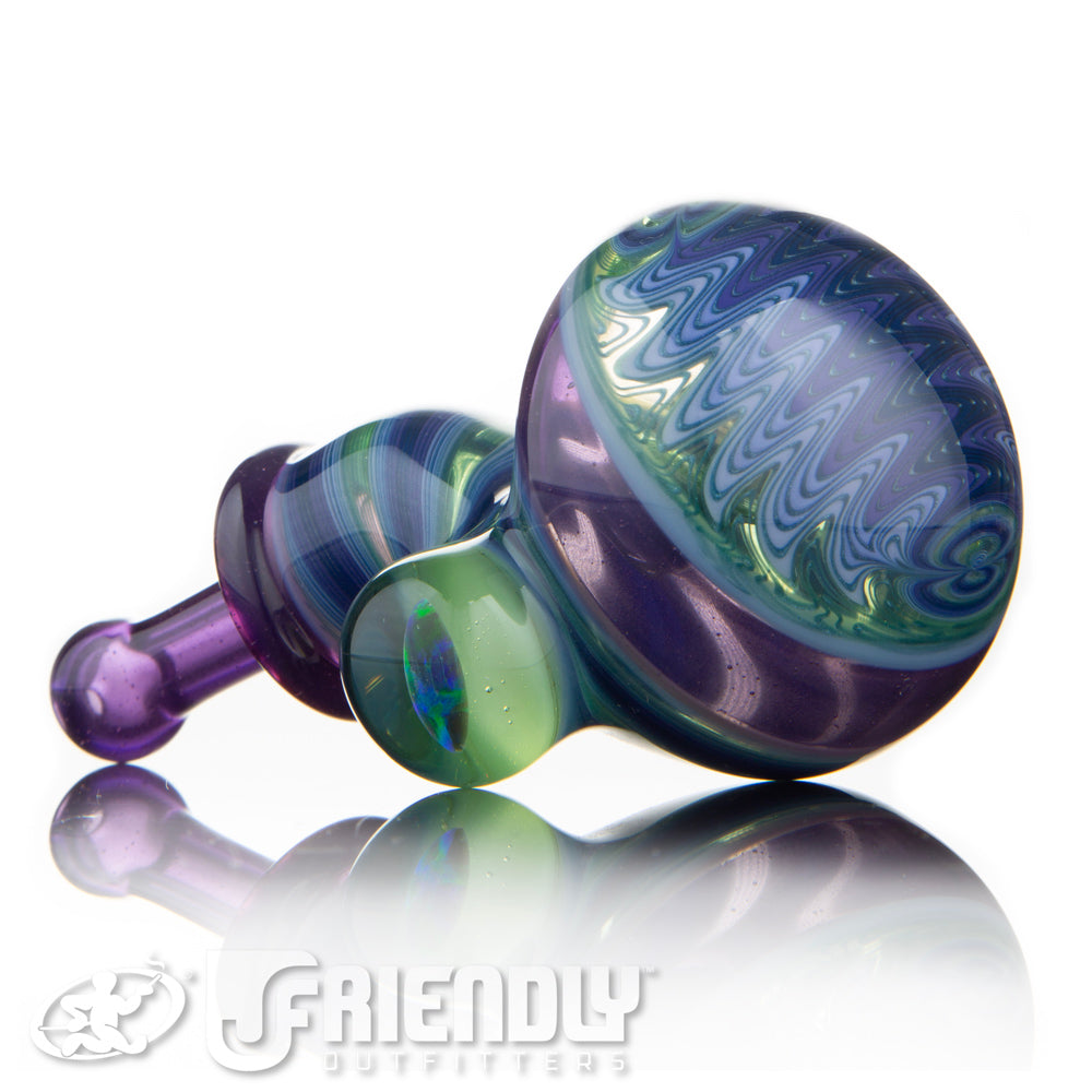 Amar Glass Three Hole Bowl Electric Purple Spoon