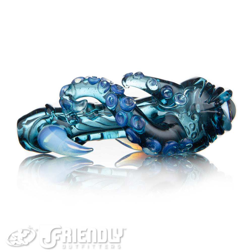 Mako Glass Transparent Blue w/ Blue Eye Sea Monster Spoon