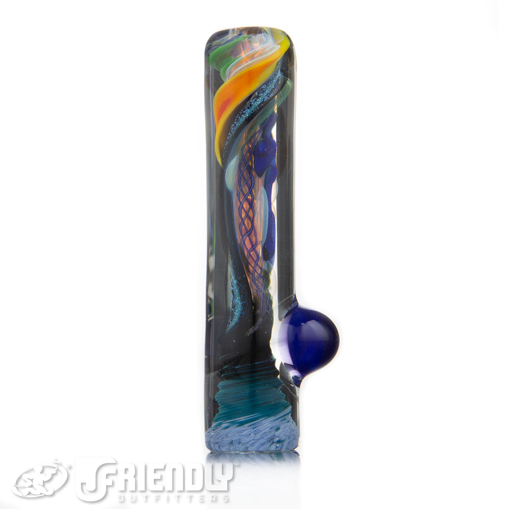 Oregon J Glass Thick Fumed Dichro and Blue Chillum #15