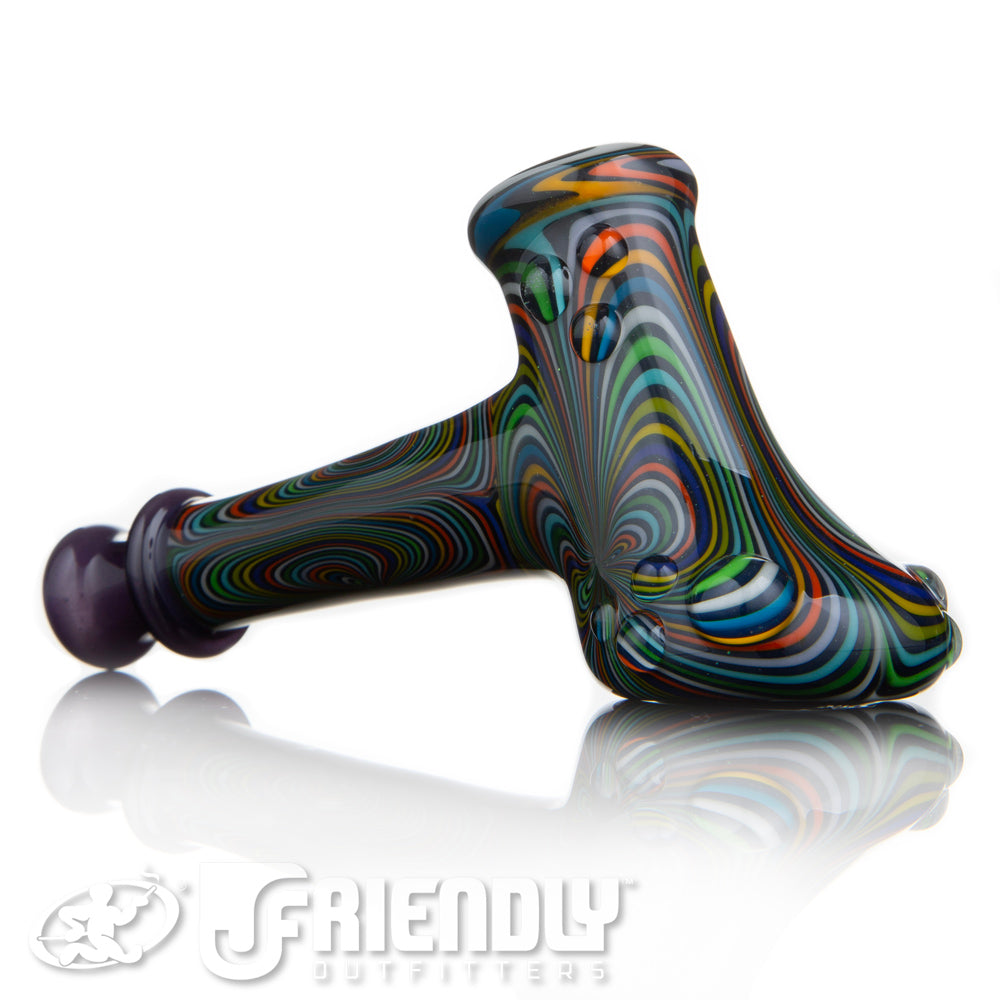 Fat Bottom Glass Rainbow Reversal Hammer w/Heavy UV Linework