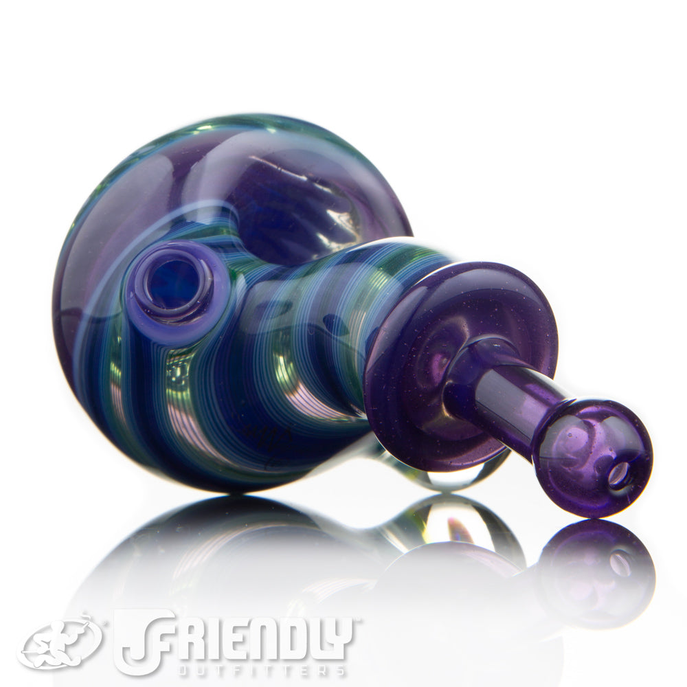 Amar Glass Three Hole Bowl Electric Purple Spoon